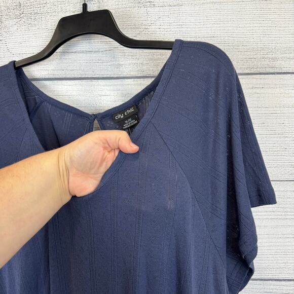 City Chic Plus Size Blue Greta Lounge Lightweight Romper Size 22 - Picture 2 of 8